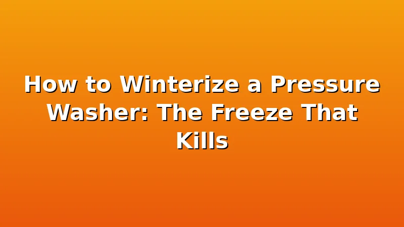 How to Winterize a Pressure Washer: The Freeze That Kills - JetWash HQ review with measurements and honest opinion