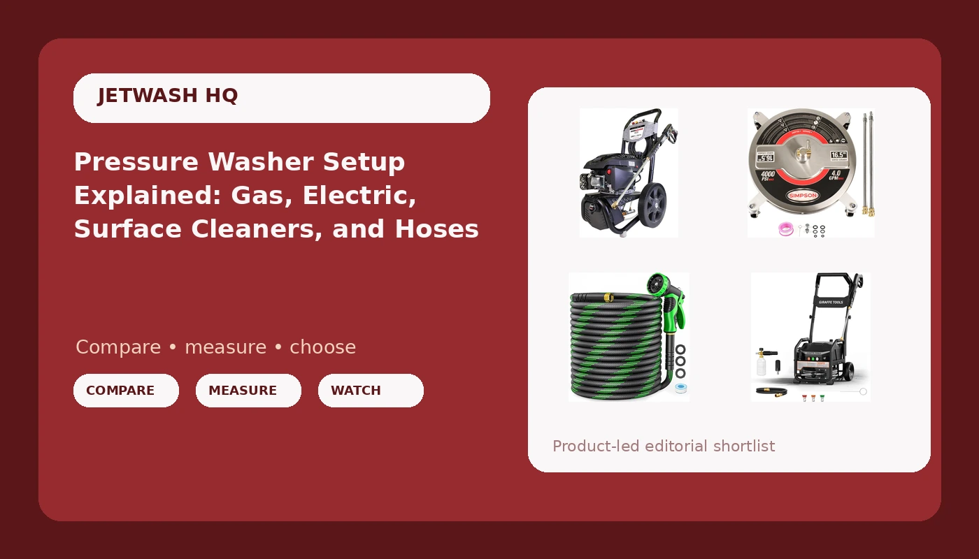 Pressure Washer Setup Explained: Gas, Electric, Surface Cleaners, and Hoses