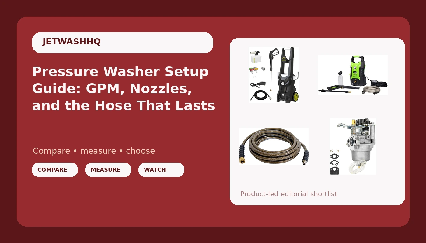 Pressure Washer Setup Guide: GPM, Nozzles, and the Hose That Lasts