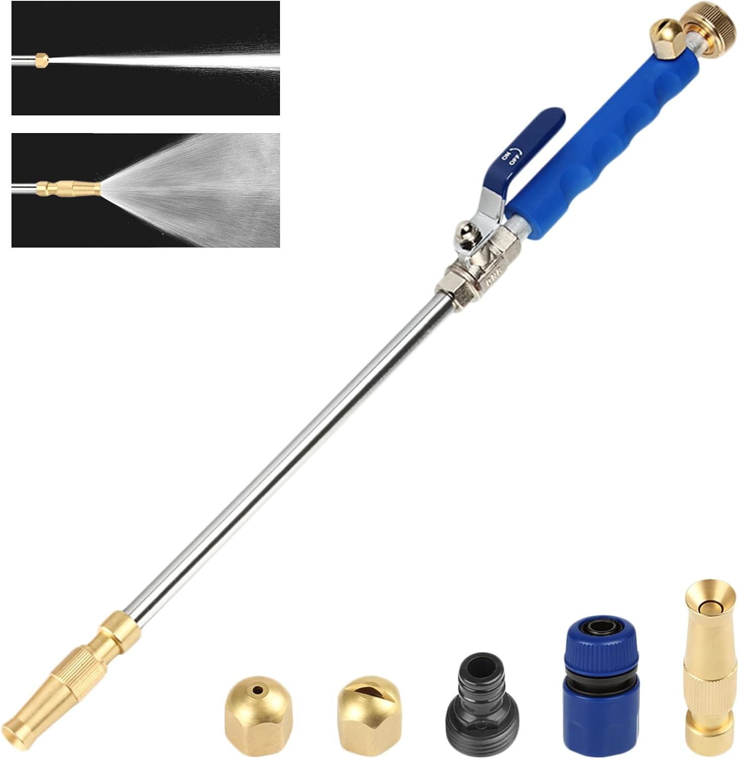 Hydro Jet High Pressure Power Washer, Pressure Washer Gun with Garden Hose End, Glass Window Cleaning Sprayer Extendable Garden Car Water Washing, Hydrojet Washer Nozzle
